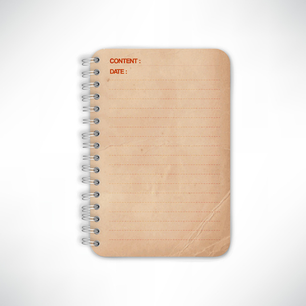 régi grunge notebook - Vektor, kép