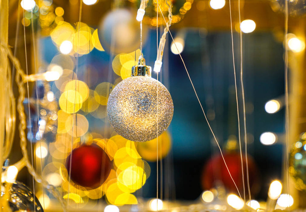 Christmas background - baubles and light - Zdjęcie, obraz