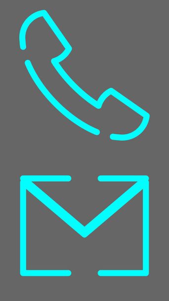Icona di chiamata e disegno vettoriale icona di posta. Un paio di icone unite da un unico argomento
 - Vettoriali, immagini