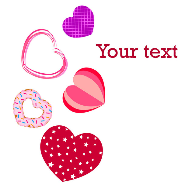 Abstract romantic background with hearts. Vector backdrop for Valentine's day. - Vector, Image