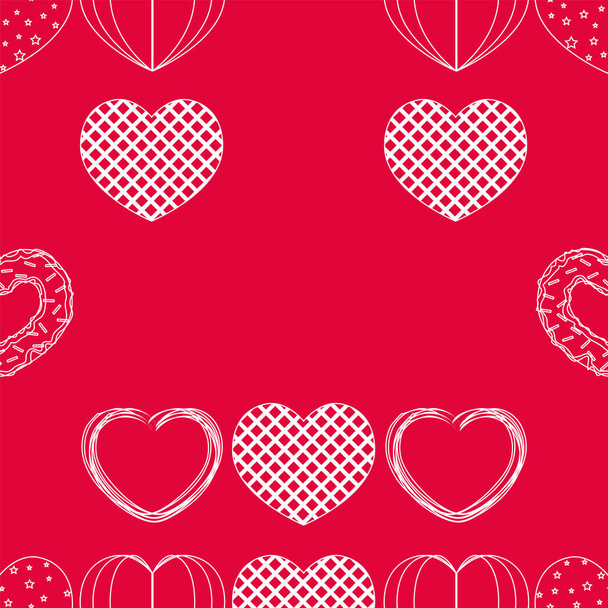 Abstract romantic background with hearts. Vector backdrop for Valentine's day. - Vetor, Imagem