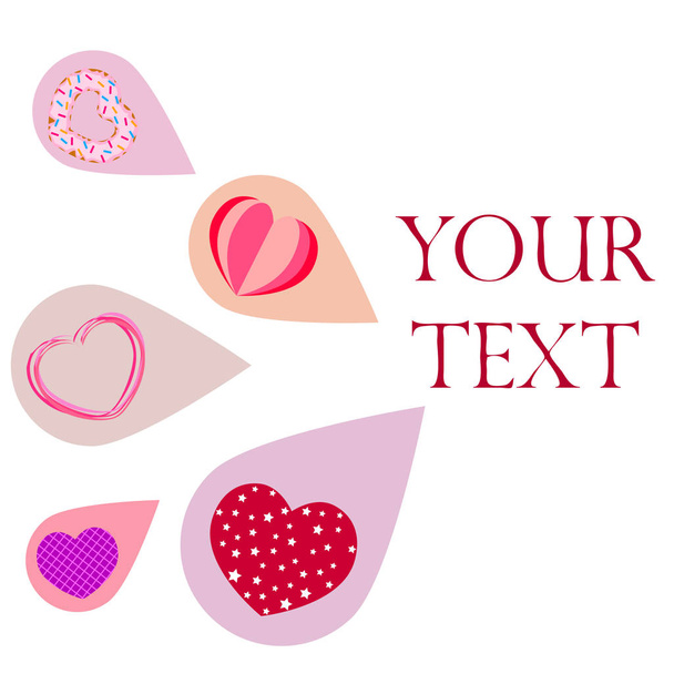 Abstract romantic background with hearts. Vector backdrop for Valentine's day. - Vektor, kép