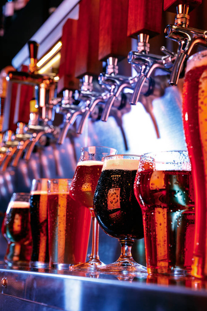 Glasses of different kinds of beer, time for oktoberfest - Фото, изображение