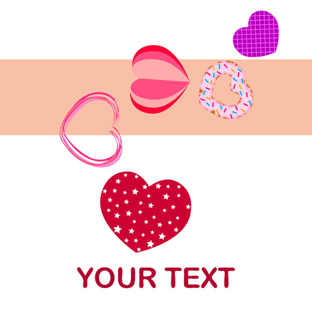 Abstract romantic background with hearts. Vector backdrop for Valentine's day. - Vektor, Bild