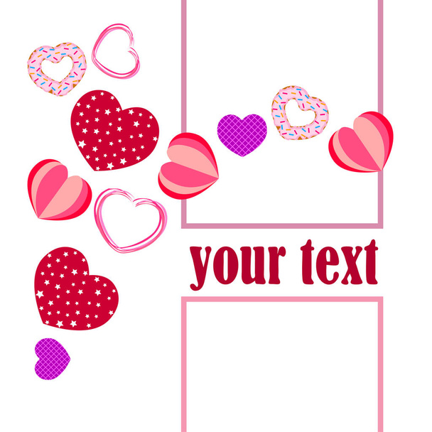 Abstract romantic background with hearts. Vector backdrop for Valentine's day. - Vecteur, image