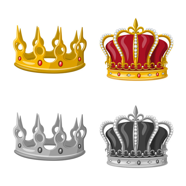 Vector design of medieval and nobility sign. Collection of medieval and monarchy vector icon for stock. - ベクター画像