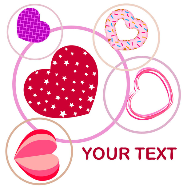 Abstract romantic background with hearts. Vector backdrop for Valentine's day. - Vector, Image