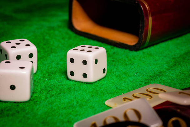 The dice game on the green table - Photo, Image