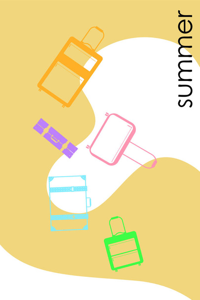 Vector cartoon style illustration of suitcases. Time to travel. Travel and tourism. - ベクター画像