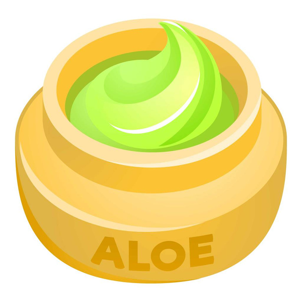 Aloe vera cream icon, cartoon style - Вектор, зображення