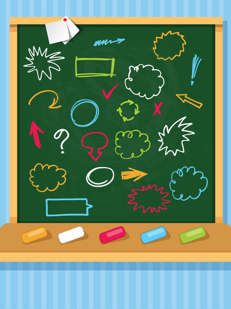 Chalkboard with signs - Vector, Image