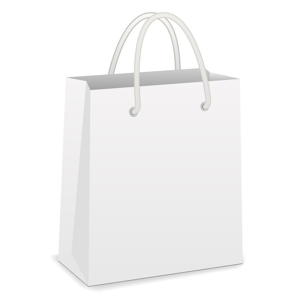 Λευκή τσάντα για ψώνια - Διάνυσμα, εικόνα