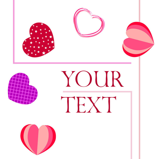 Abstract romantic background with hearts. Vector backdrop for Valentine's day. - Vektor, kép