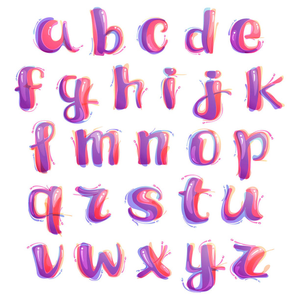 Логотипы алфавита, образованные акварельными брызгами
. - Вектор,изображение