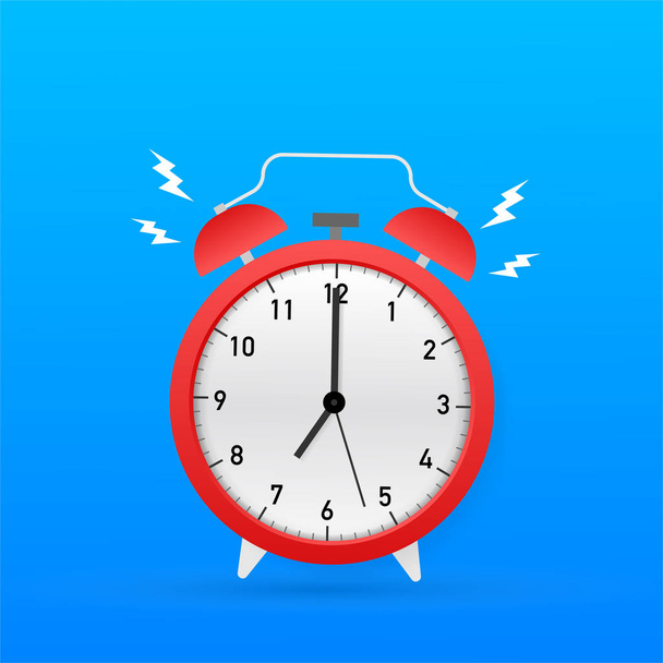 Alarm clock red wake-up time. Vector stock illustration. - Vector, Image