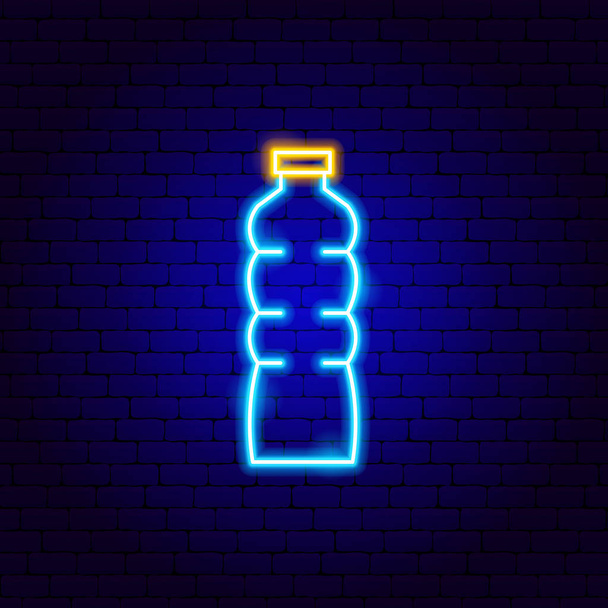 Water fles neon teken - Vector, afbeelding