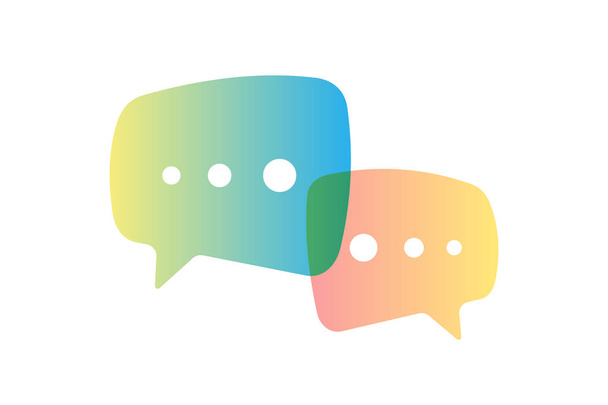 Chat speech bubble set. Online communication two gradient message symbol. Vector dialog talk sign illustration - Vector, Image