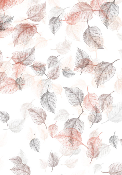 Der Herbst hinterlässt Spuren. Aquarell Fallillustration mit fallenden Blättern - Foto, Bild