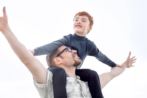 portrait of happy father and son - Photo, Image