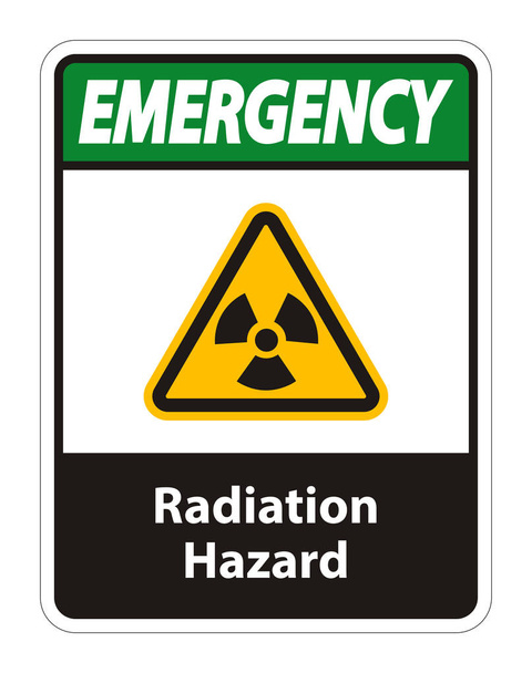 放射線ハザードシンボル白の背景に隔離された標識,ベクトルイラスト  - ベクター画像