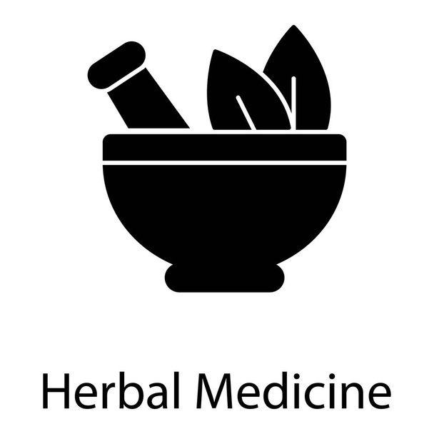 Herbal medicine in glyph design vector  - Διάνυσμα, εικόνα