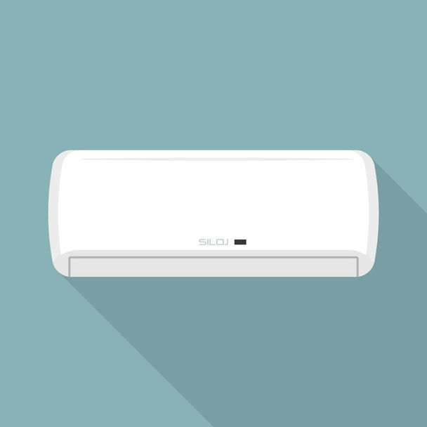 Wall air conditioner icon, flat style - Vector, imagen