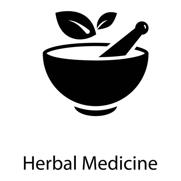 Herbal medicine vector solid design  - Διάνυσμα, εικόνα