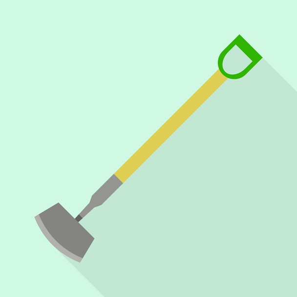 Dig shovel icon, flat style - Vektor, Bild