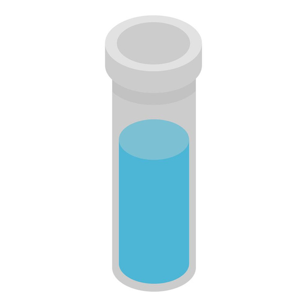 Test tube with blue liquid icon, isometric style - Вектор,изображение