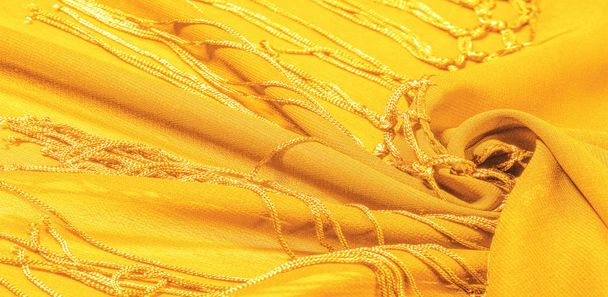 Tekstura tła tkaniny jedwabnej. Jest to naturalna żółta blizna - Zdjęcie, obraz