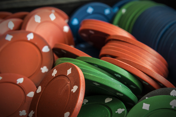 σωρό μάρκες πόκερ - Φωτογραφία, εικόνα