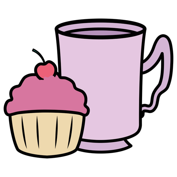 dulce cupcake diseño vector ilustración
 - Vector, Imagen