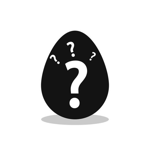 Sürpriz simgesi ile Yumurta, Soru işareti işareti, sembol tasarım şablonu, vektör illüstrasyon - Vektör, Görsel