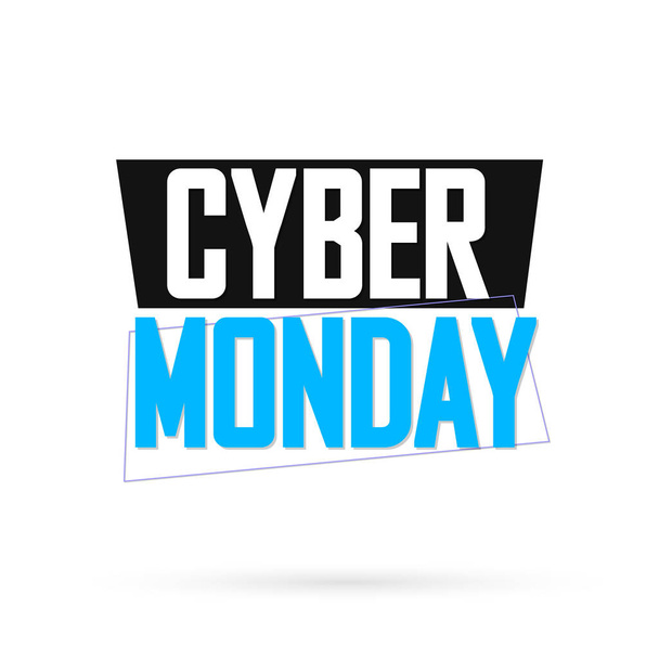 Cyber maandag, verkoop banner ontwerpsjabloon, beste aanbod, vector illustratie - Vector, afbeelding