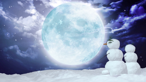 Navidad muñecos de nieve luna grande
 - Metraje, vídeo