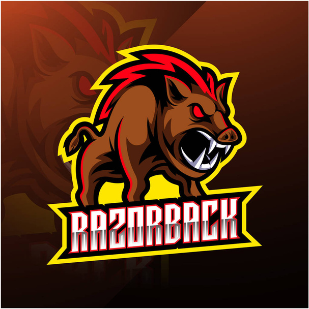 Conception du logo de la mascotte de sport Razorback
 - Vecteur, image