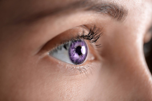 Giovane donna con bellissimi occhi ultravioletti, primo piano
 - Foto, immagini