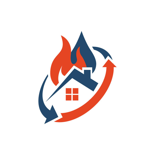 diseño del logotipo de la restauración de una casa de mantenimiento de la propiedad renova
 - Vector, imagen