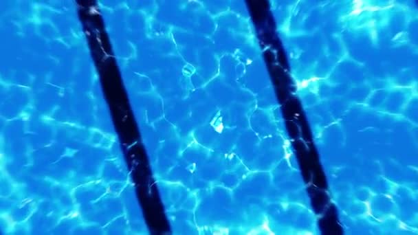 Luchtfoto van het zwembad. Ontspanning en genezing concept. Zwemmen CG animatie bovenaanzicht. - Video