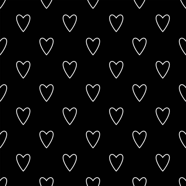 Hearts seamless pattern. White and red retro background. Abstract geometric shape texture. Design template for wallpapers, wrapping, textile. Vector Illustration - Vecteur, image