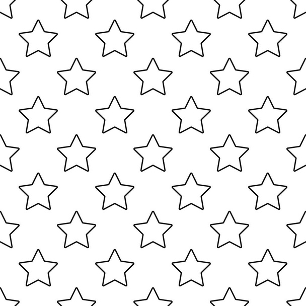 Star seamless pattern. White and black background. Abstract geometric shape texture. Design template for wallpapers, wrapping, textile. Vector Illustration - ベクター画像