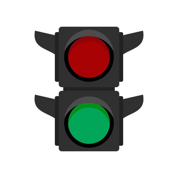 Pedestrian traffic lights icon, flat style - Vector, afbeelding