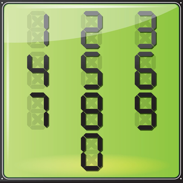Números digitales LCD
 - Vector, Imagen