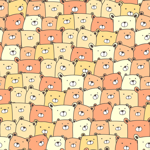 Cute bear seamless pattern background. Vector illustration. - Vektori, kuva