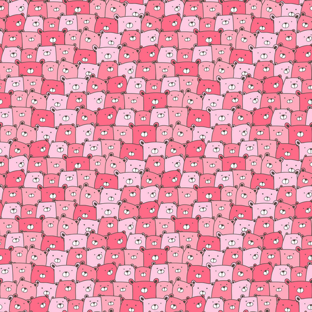 Cute bear seamless pattern background. Vector illustration. - Vektor, kép