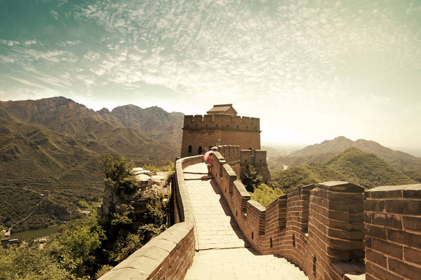 中国の万里の長城 - 写真・画像