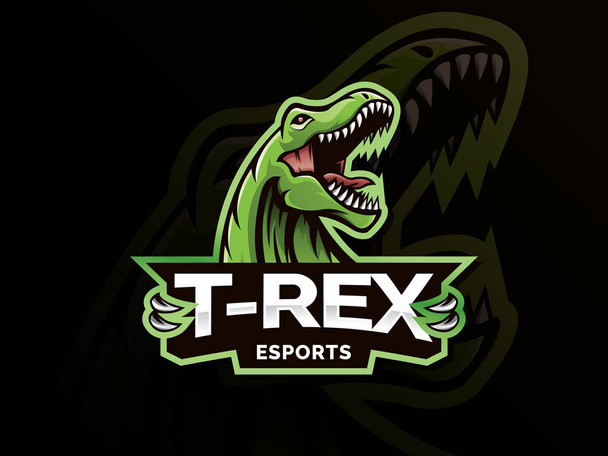 Dinosaur sport mascotte logo ontwerp illustratie - Vector, afbeelding