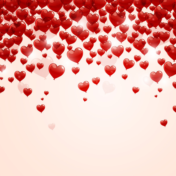 Red heart balloons - Vector, imagen
