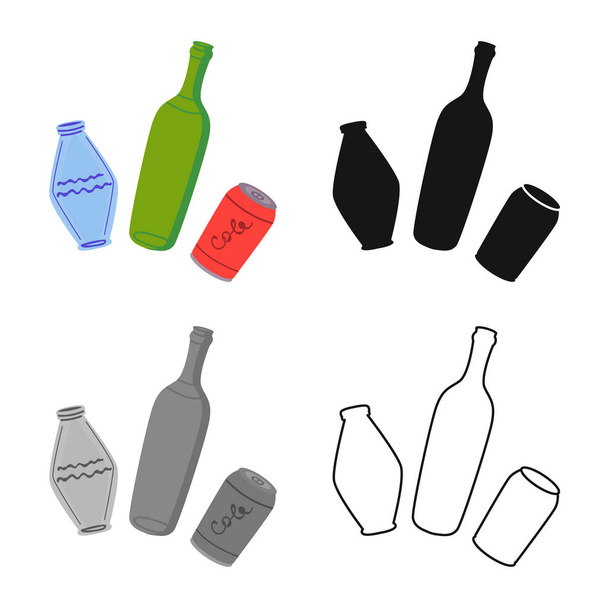 Isolated object of plastic and bottle sign. Graphic of plastic and rubbish stock symbol for web. - Vektor, obrázek