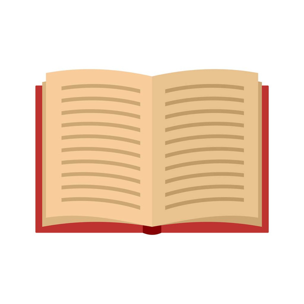 Open book icon, flat style - Вектор,изображение
